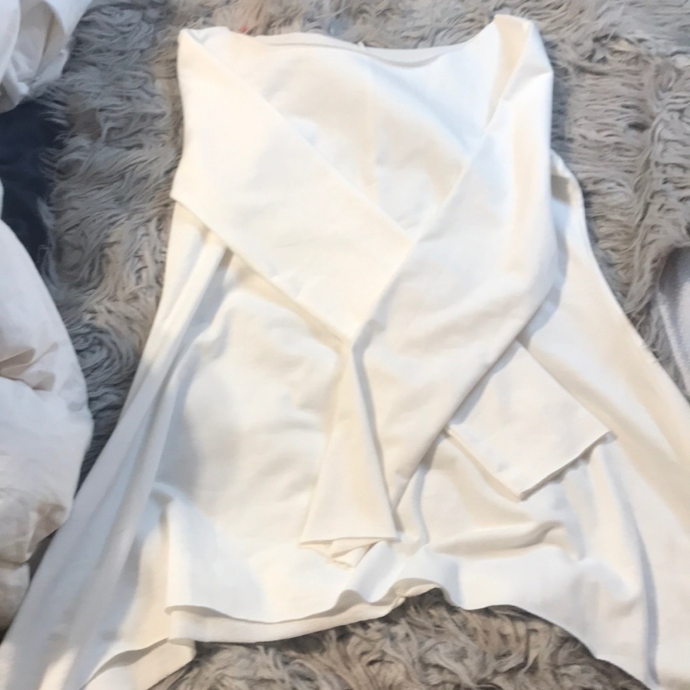 White Raw Hem Tunic